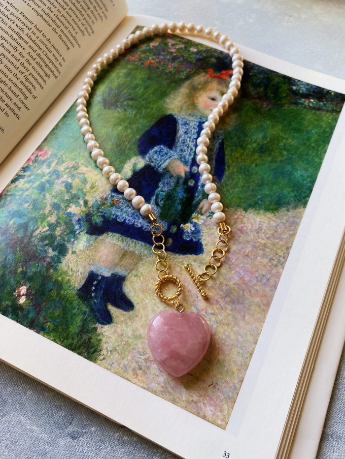 Pembe Kuvars İnci Kolye - Görsel 3